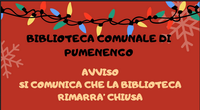 Avviso chiusura biblioteca