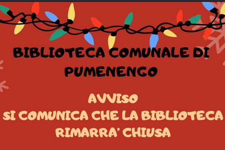 Avviso chiusura biblioteca