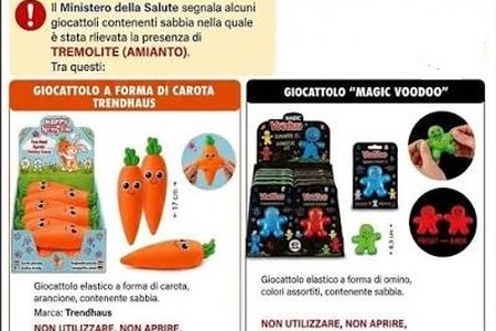GIOCATTOLI CONTENENTI AMIANTO (TREMOLITE)